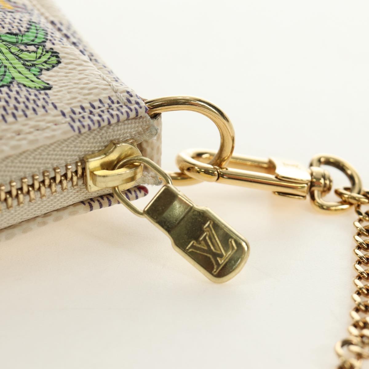 LOUIS VUITTON Damier Azur Vivienne Mini Pochette Accessoires Auth 190031SM