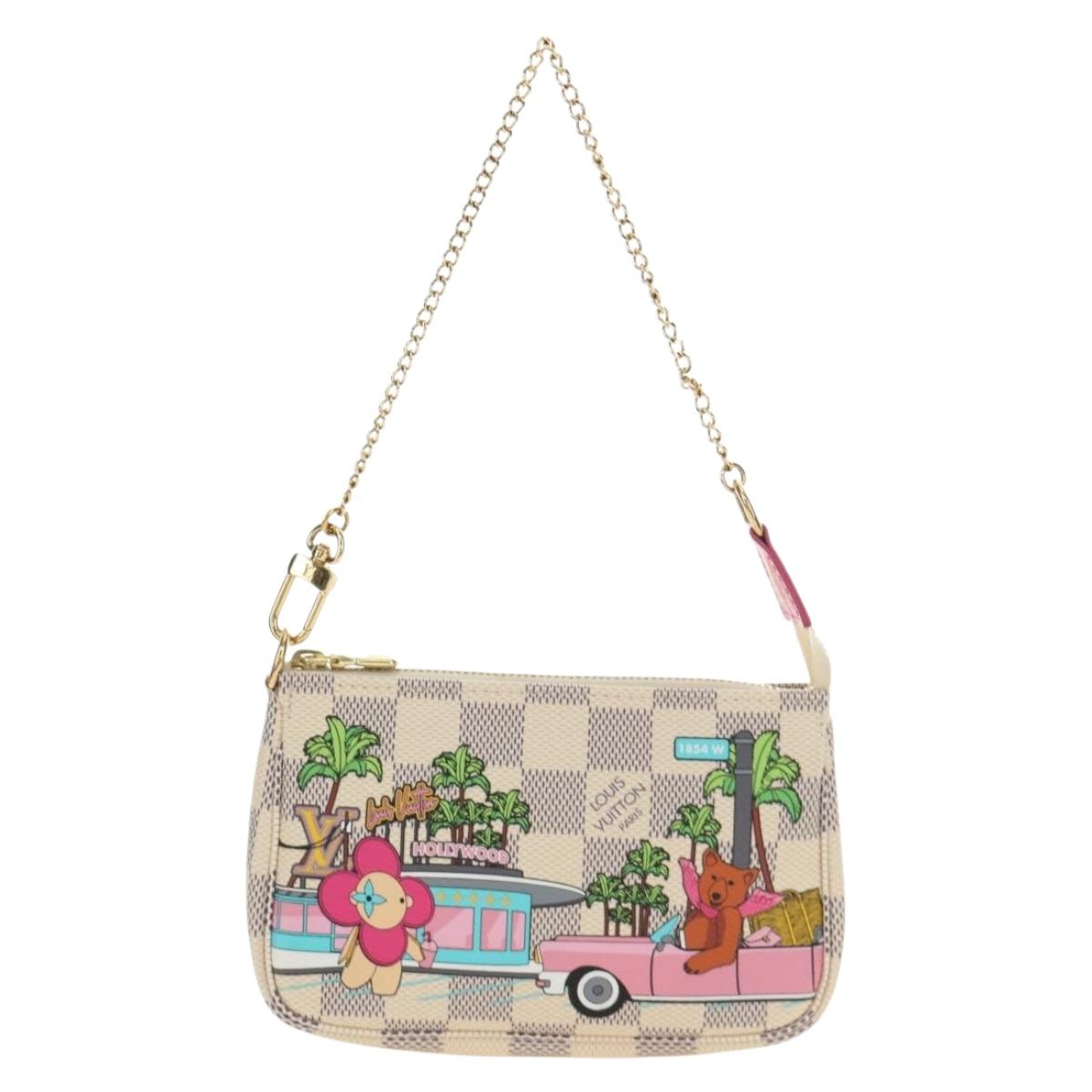 LOUIS VUITTON Damier Azur Vivienne Mini Pochette Accessoires Auth 190031SM