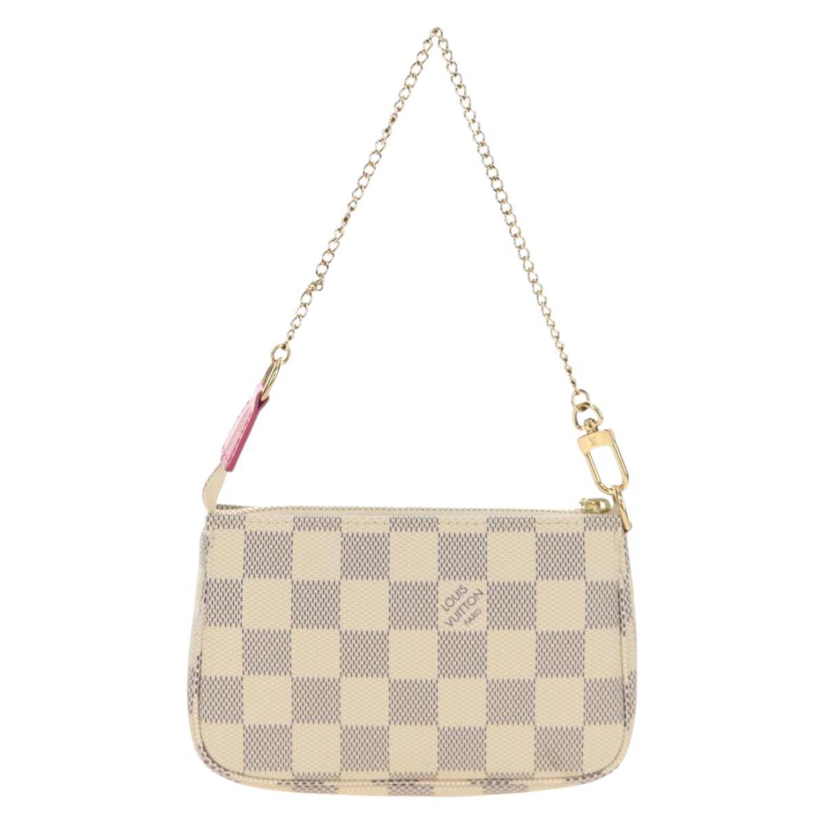LOUIS VUITTON Damier Azur Vivienne Mini Pochette Accessoires Auth 190031SM