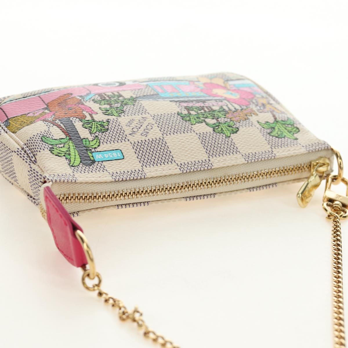 LOUIS VUITTON Damier Azur Vivienne Mini Pochette Accessoires Auth 190031SM
