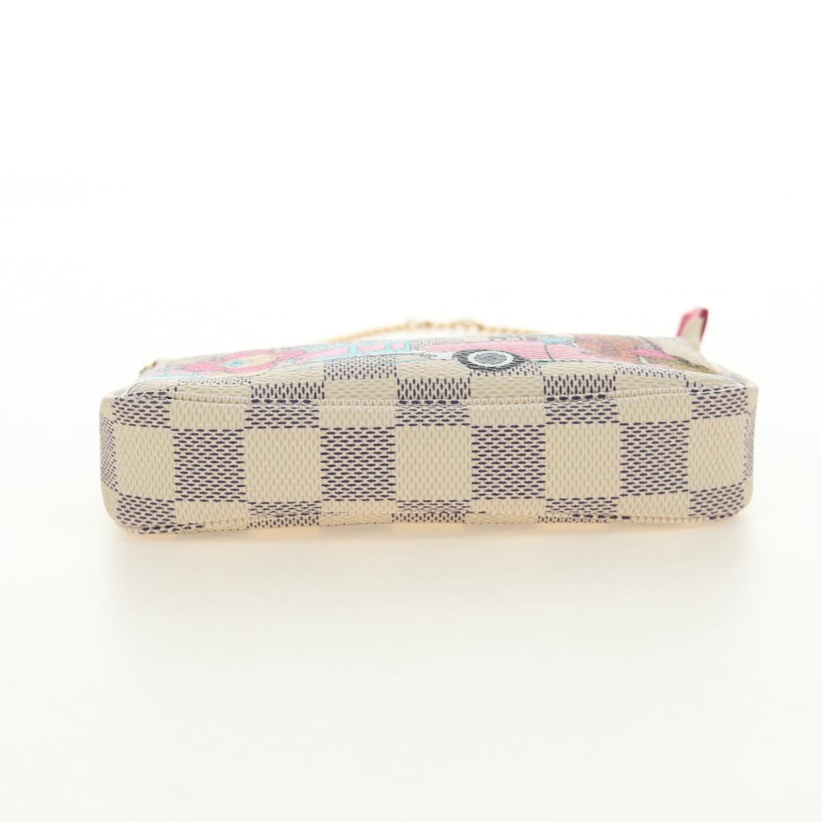 LOUIS VUITTON Damier Azur Vivienne Mini Pochette Accessoires Auth 190031SM