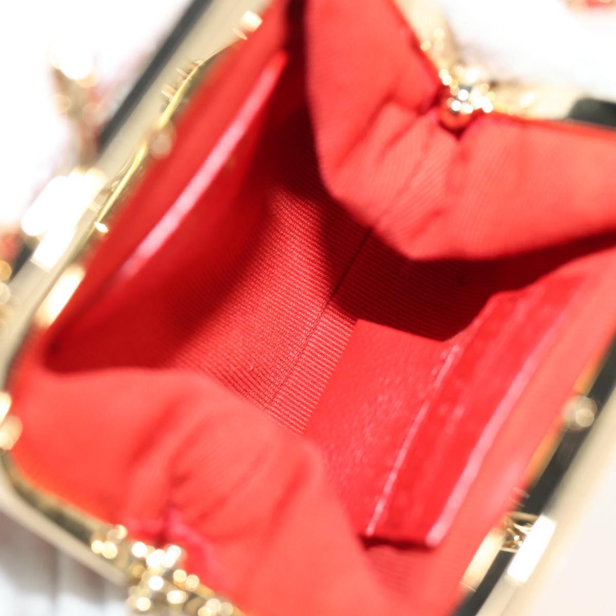CHANEL Matelasse Chain Bag Lamb Skin Sample Product Red Gold CC Auth 190040SM