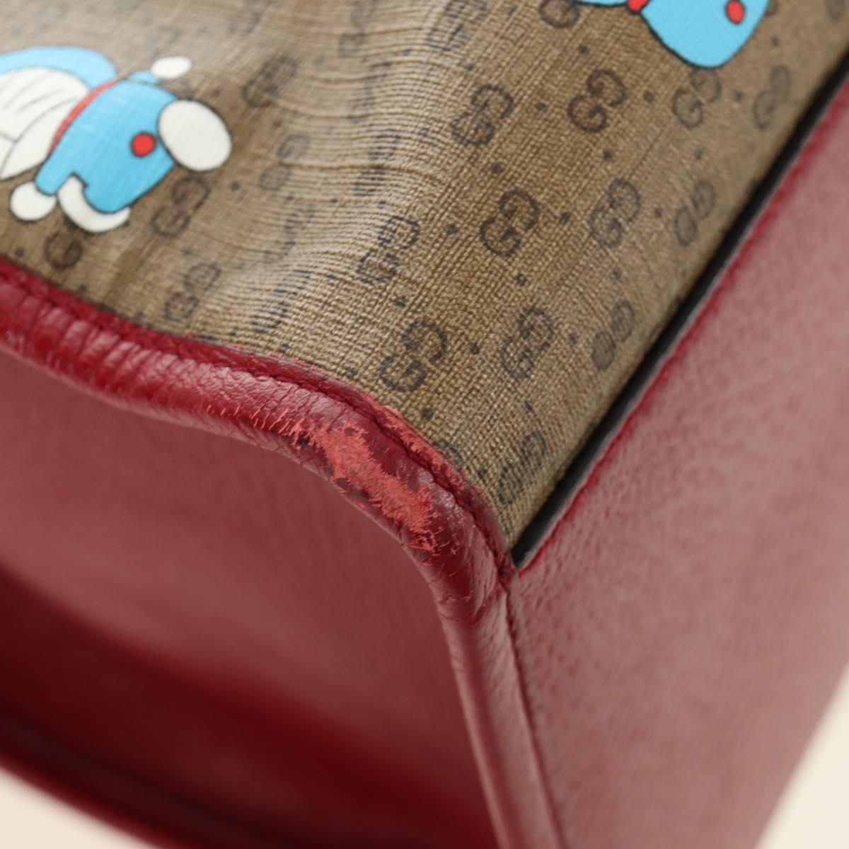 GUCCI GUCCI × Doraemon Micro GG Supreme Bag PVC 2way Beige 653952 Auth 190041M