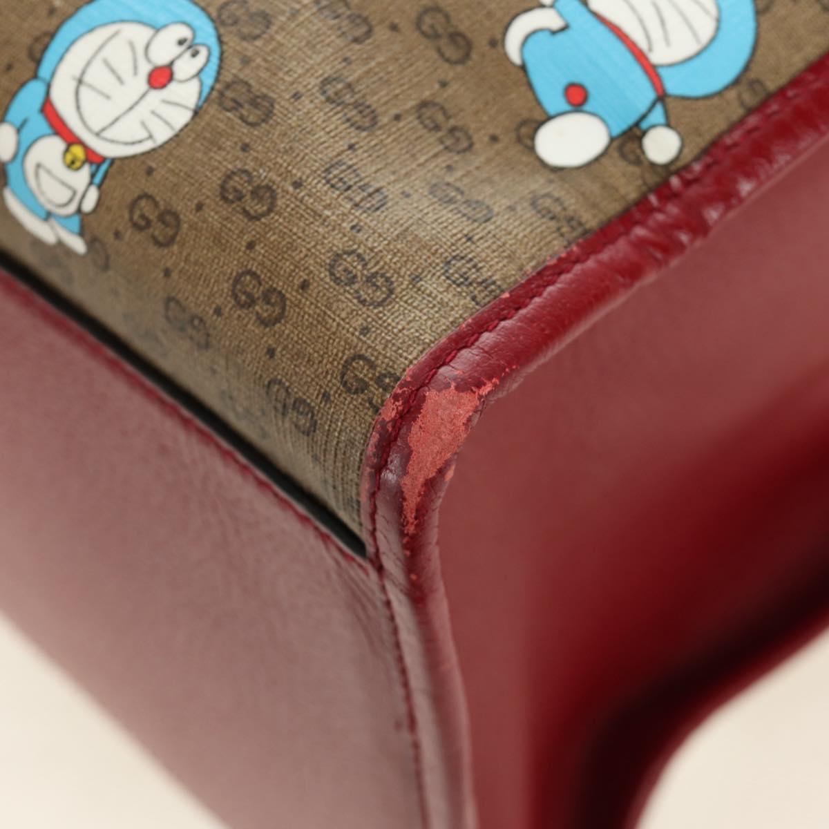 GUCCI GUCCI × Doraemon Micro GG Supreme Bag PVC 2way Beige 653952 Auth 190041M