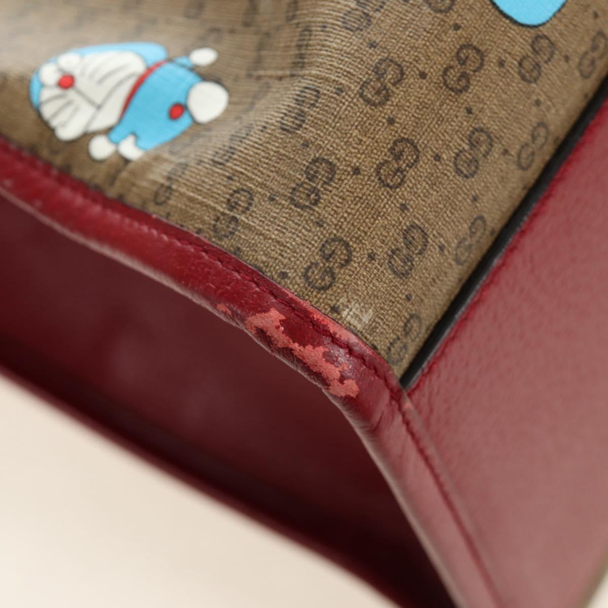 GUCCI GUCCI × Doraemon Micro GG Supreme Bag PVC 2way Beige 653952 Auth 190041M