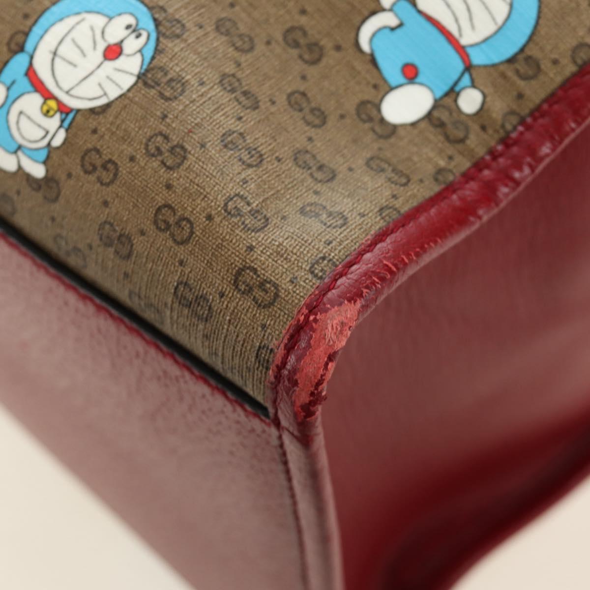 GUCCI GUCCI × Doraemon Micro GG Supreme Bag PVC 2way Beige 653952 Auth 190041M