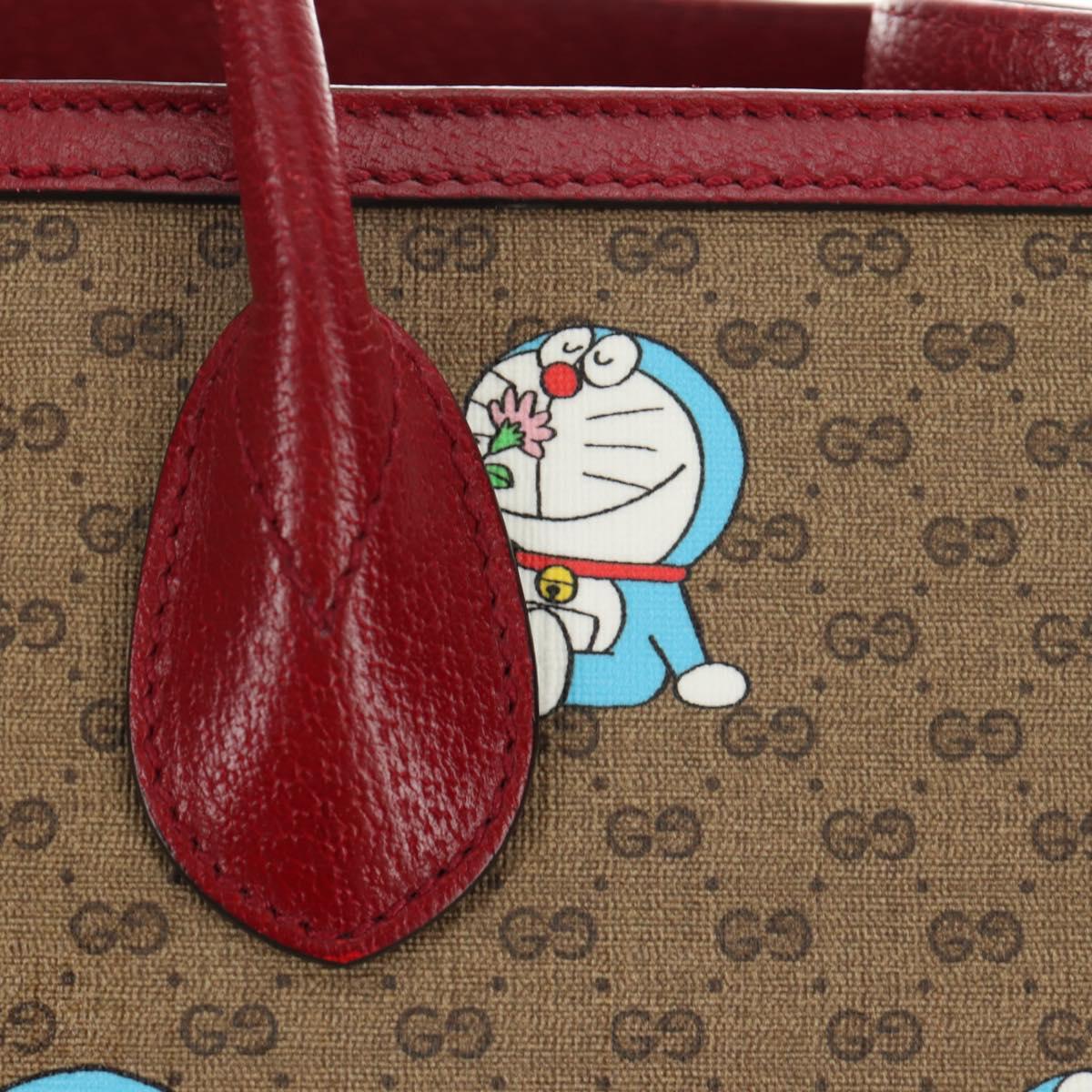 GUCCI GUCCI × Doraemon Micro GG Supreme Bag PVC 2way Beige 653952 Auth 190041M