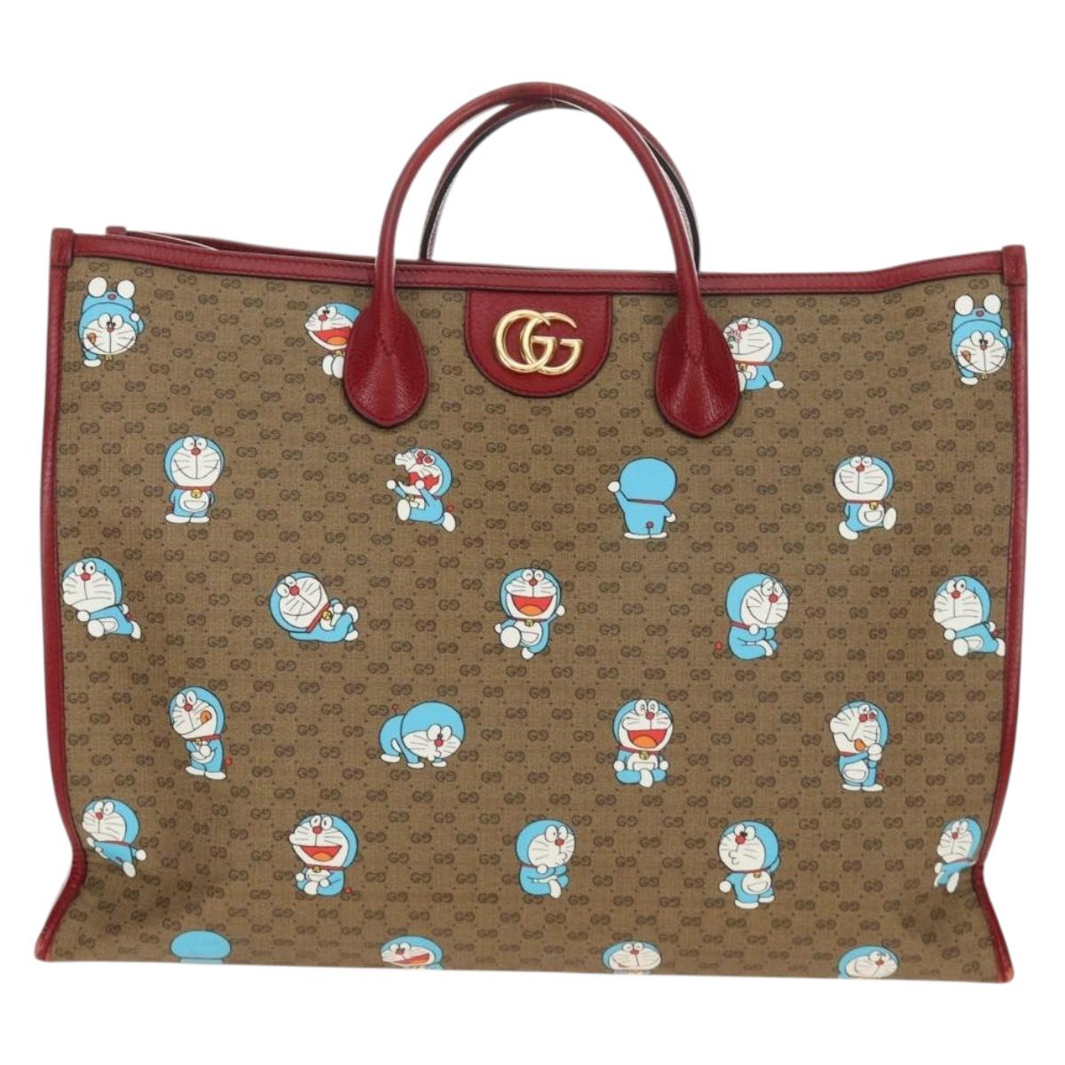 GUCCI GUCCI × Doraemon Micro GG Supreme Bag PVC 2way Beige 653952 Auth 190041M