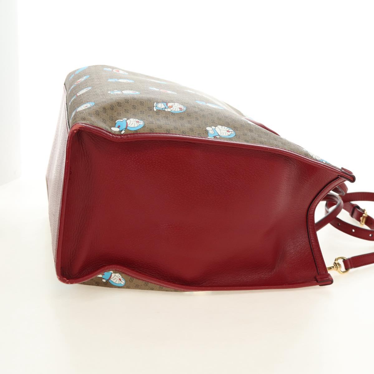 GUCCI GUCCI × Doraemon Micro GG Supreme Bag PVC 2way Beige 653952 Auth 190041M