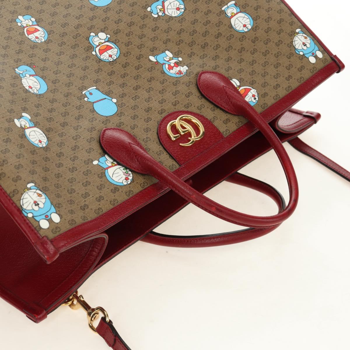 GUCCI GUCCI × Doraemon Micro GG Supreme Bag PVC 2way Beige 653952 Auth 190041M