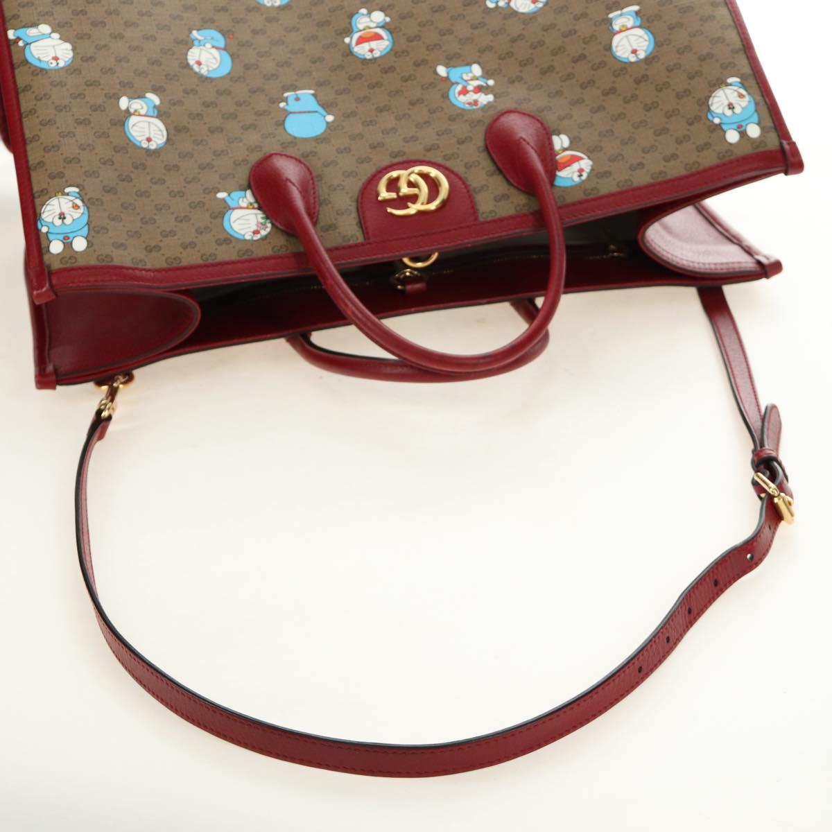 GUCCI GUCCI × Doraemon Micro GG Supreme Bag PVC 2way Beige 653952 Auth 190041M