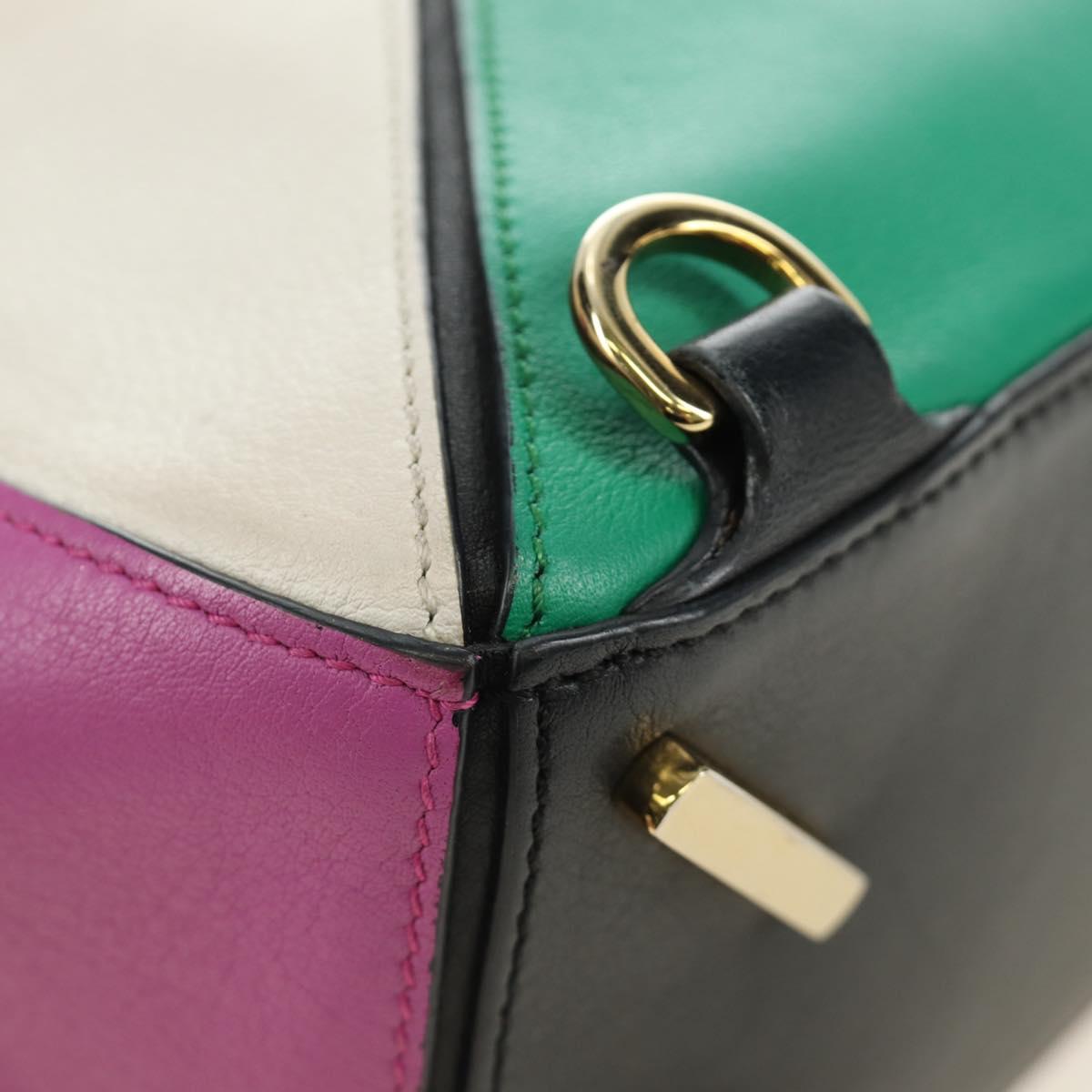 LOEWE Anagram Puzzle Bag Small Bag Leather 2way Multicolor Gold Auth 190046M