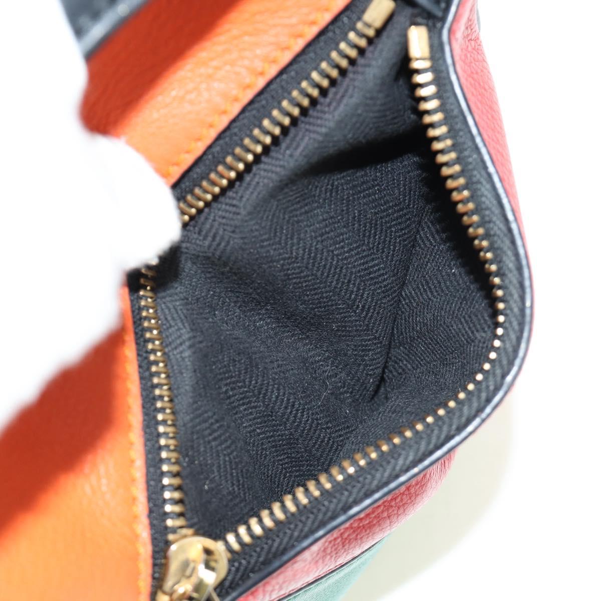 LOEWE Anagram Puzzle Bag Small Bag Leather 2way Multicolor Gold Auth 190046M
