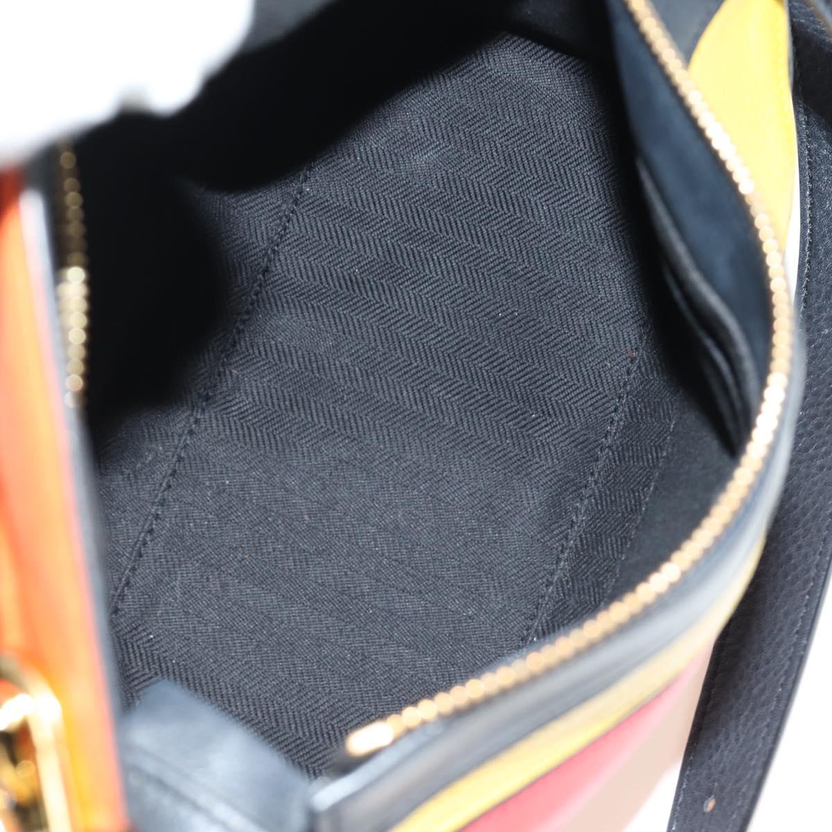 LOEWE Anagram Puzzle Bag Small Bag Leather 2way Multicolor Gold Auth 190046M