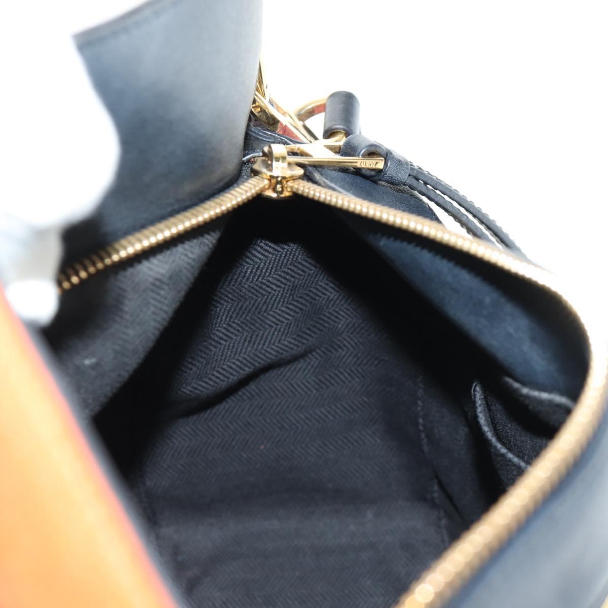 LOEWE Anagram Puzzle Bag Small Bag Leather 2way Multicolor Gold Auth 190046M