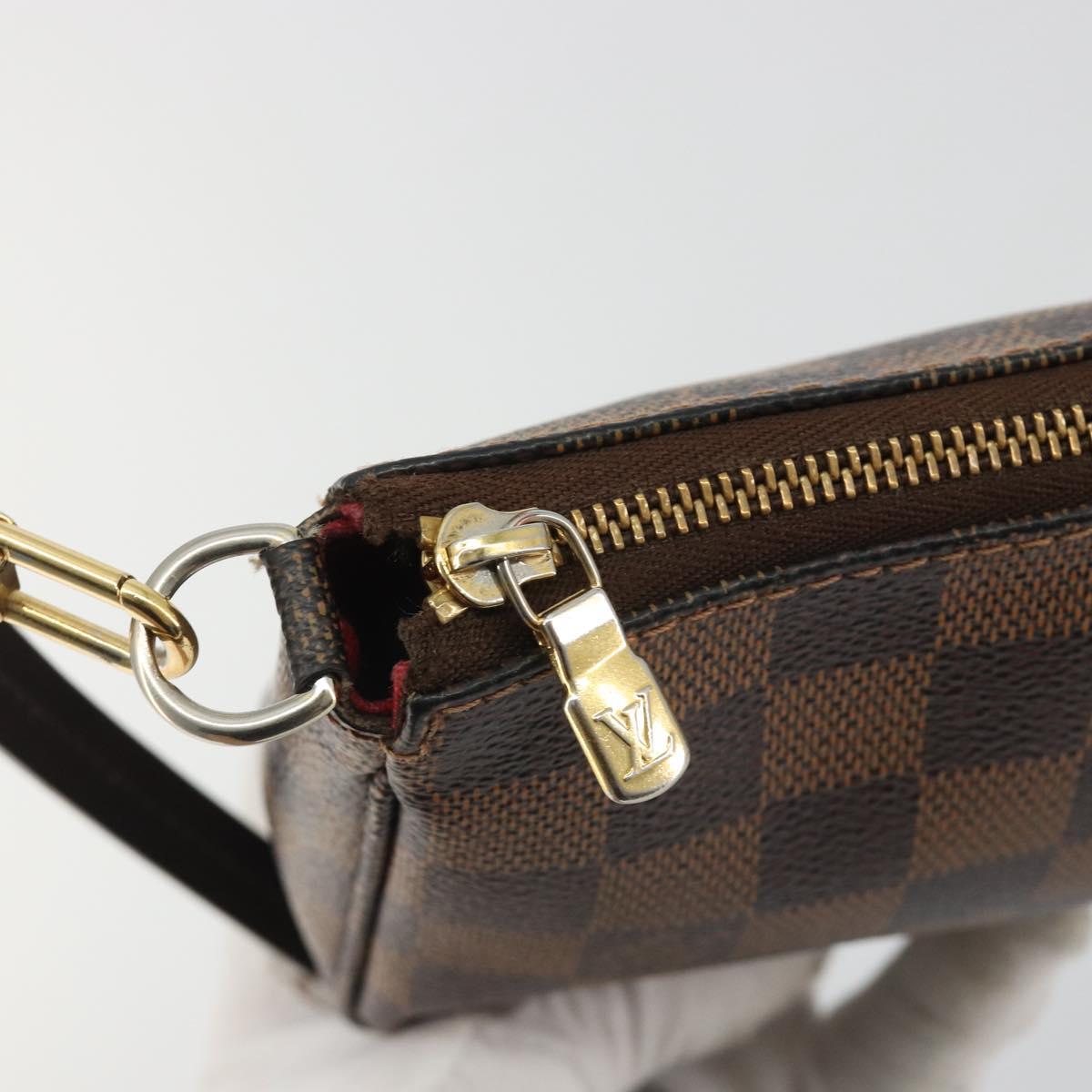 LOUIS VUITTON Damier Ebene Pochette Accessoires Pouch N41206 LV Auth 190053