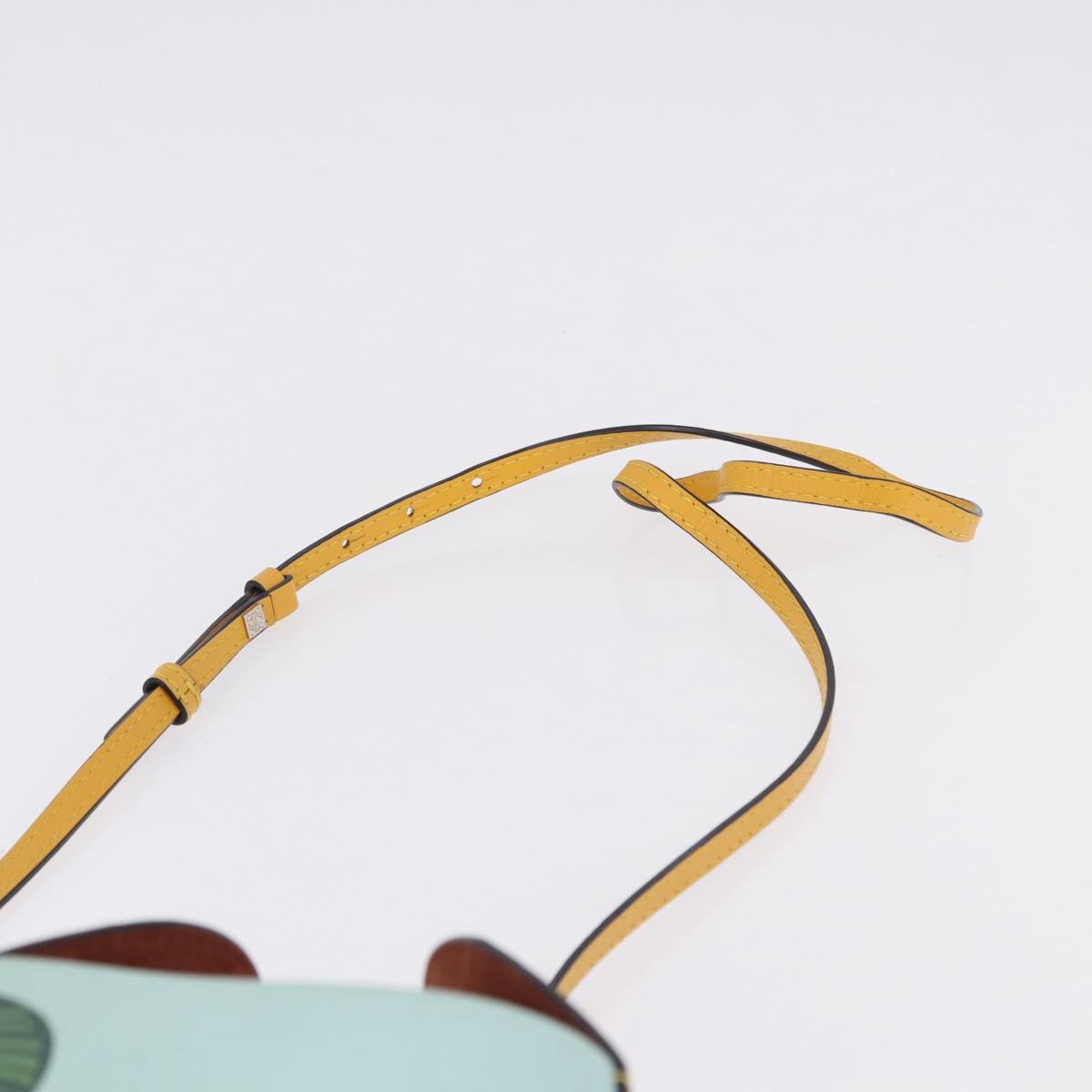 LOEWE Hand Bag Leather 2way KEN PRICE Yellow Silver Auth 190054SM