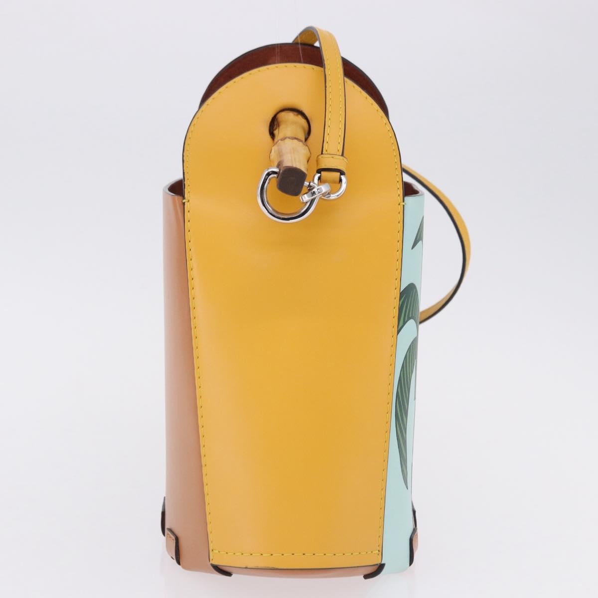 LOEWE Hand Bag Leather 2way KEN PRICE Yellow Silver Auth 190054SM