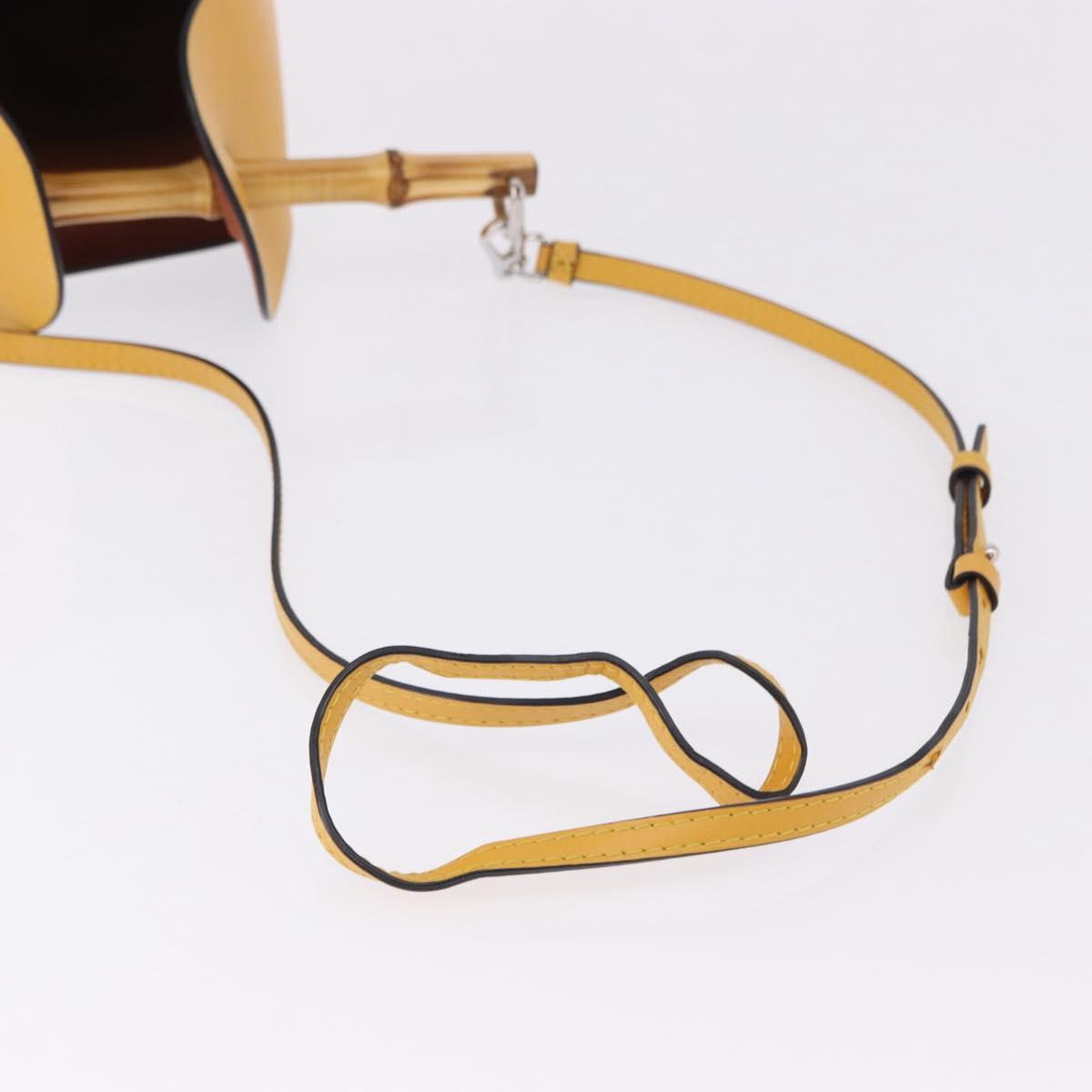 LOEWE Hand Bag Leather 2way KEN PRICE Yellow Silver Auth 190054SM