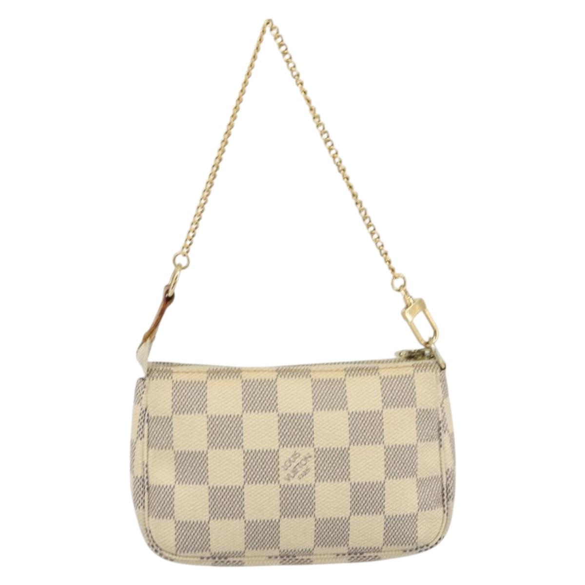 LOUIS VUITTON Damier Azur Mini Pochette Accessoires Pouch N63005 LV Auth 190056