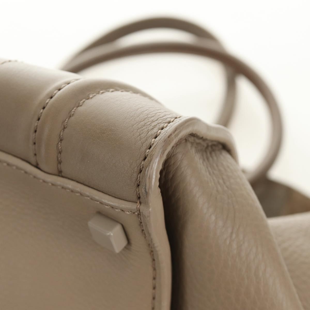 CELINE Luggage Small Square Phantom Hand Bag Leather Beige Auth 190074M