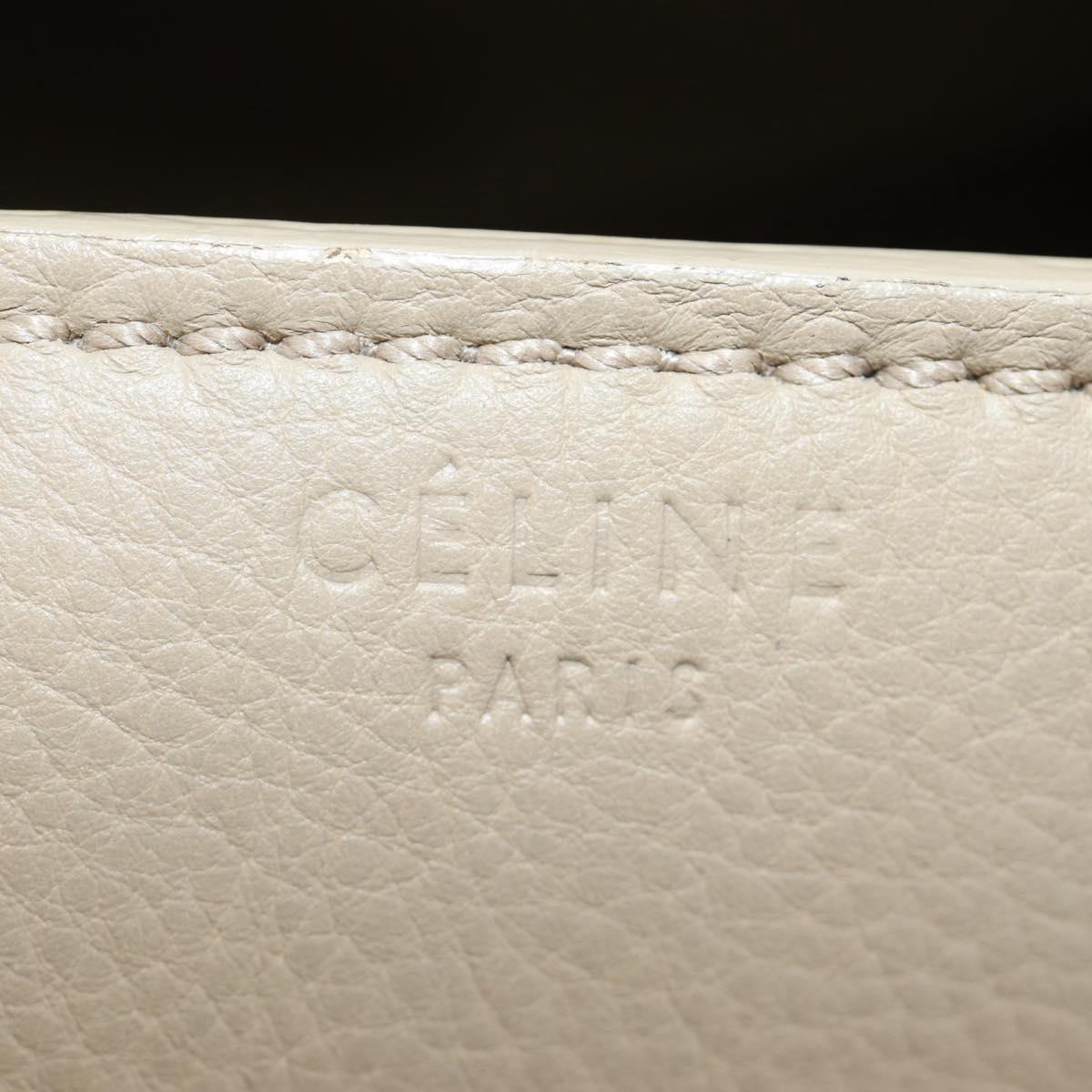 CELINE Luggage Small Square Phantom Hand Bag Leather Beige Auth 190074M