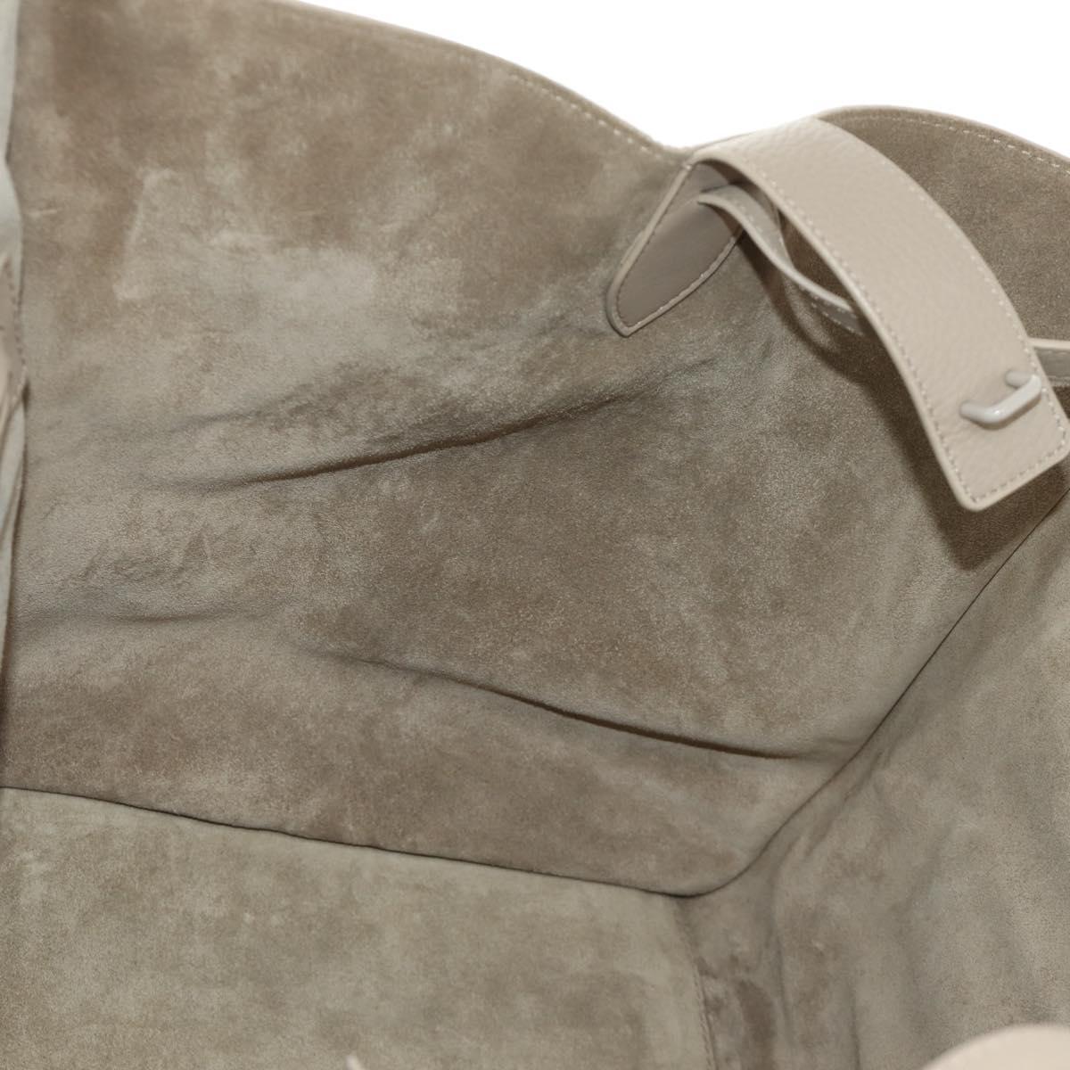 CELINE Luggage Small Square Phantom Hand Bag Leather Beige Auth 190074M