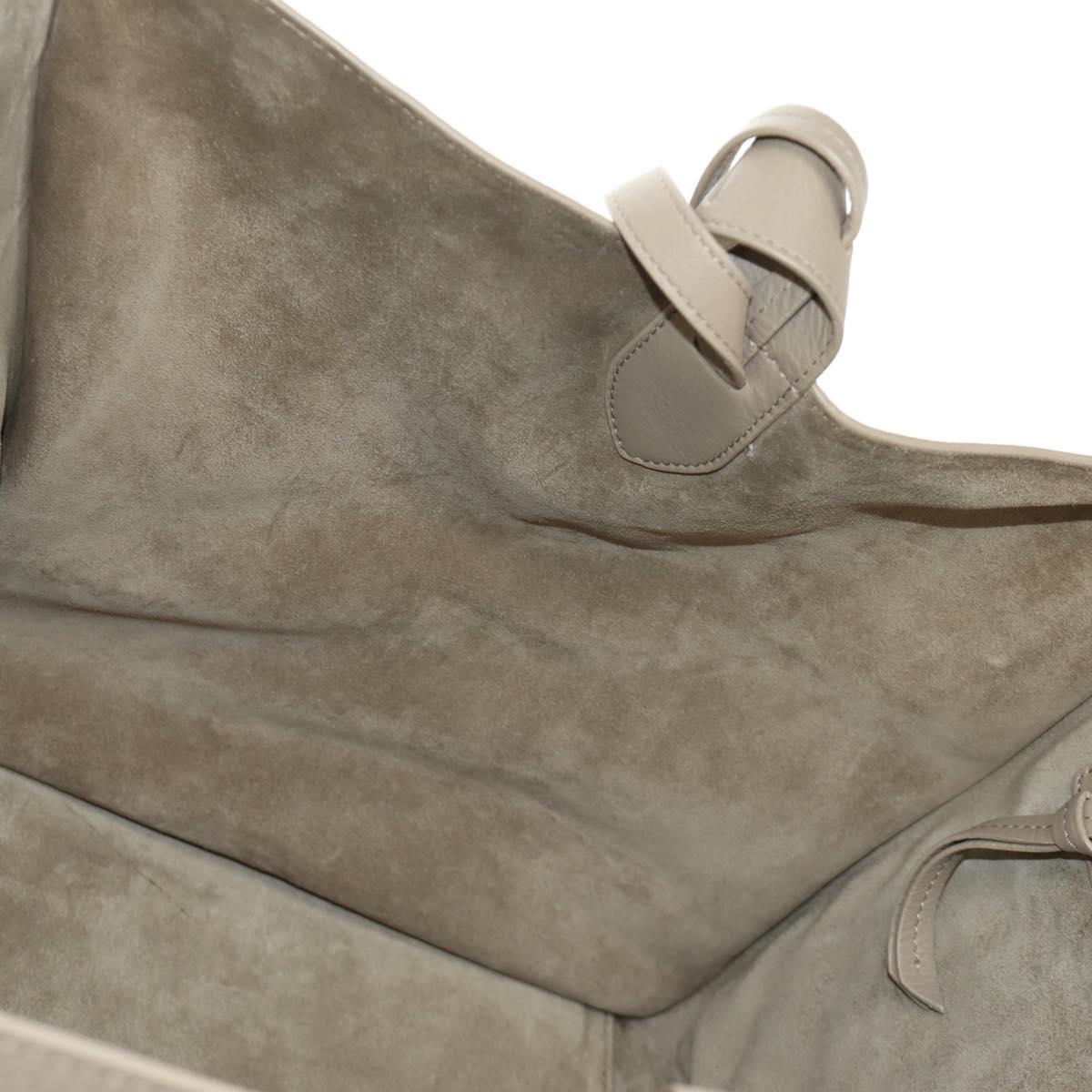 CELINE Luggage Small Square Phantom Hand Bag Leather Beige Auth 190074M