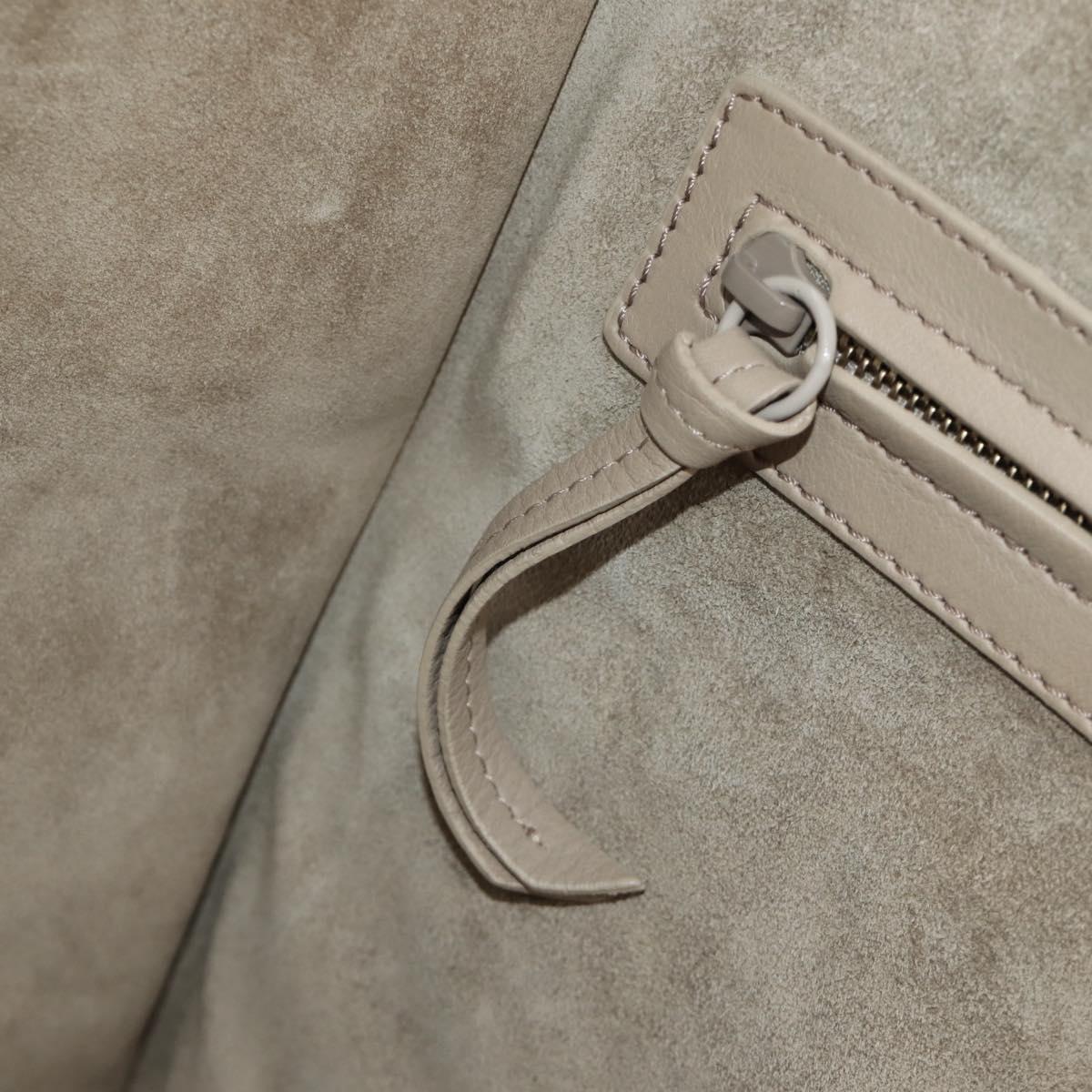 CELINE Luggage Small Square Phantom Hand Bag Leather Beige Auth 190074M