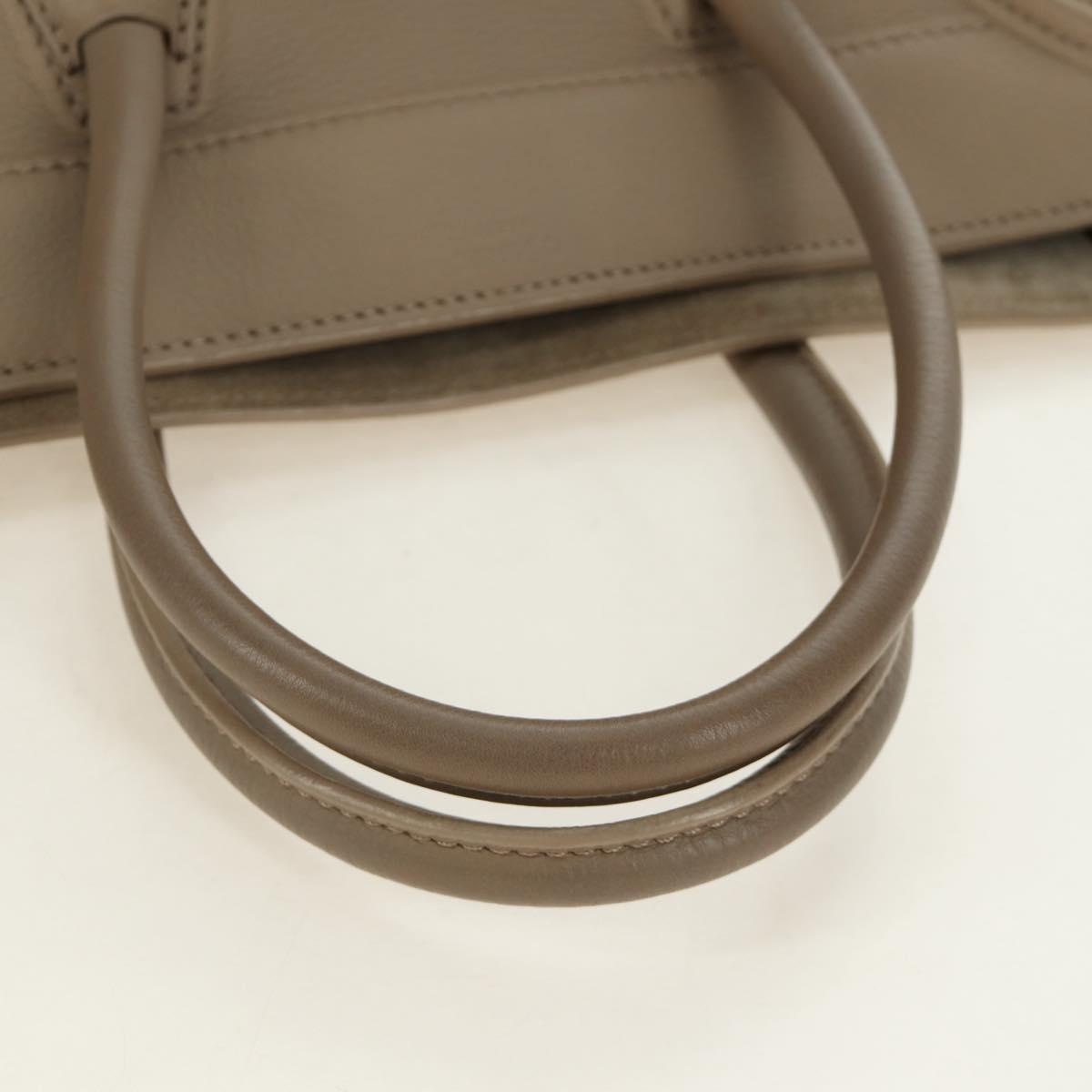CELINE Luggage Small Square Phantom Hand Bag Leather Beige Auth 190074M