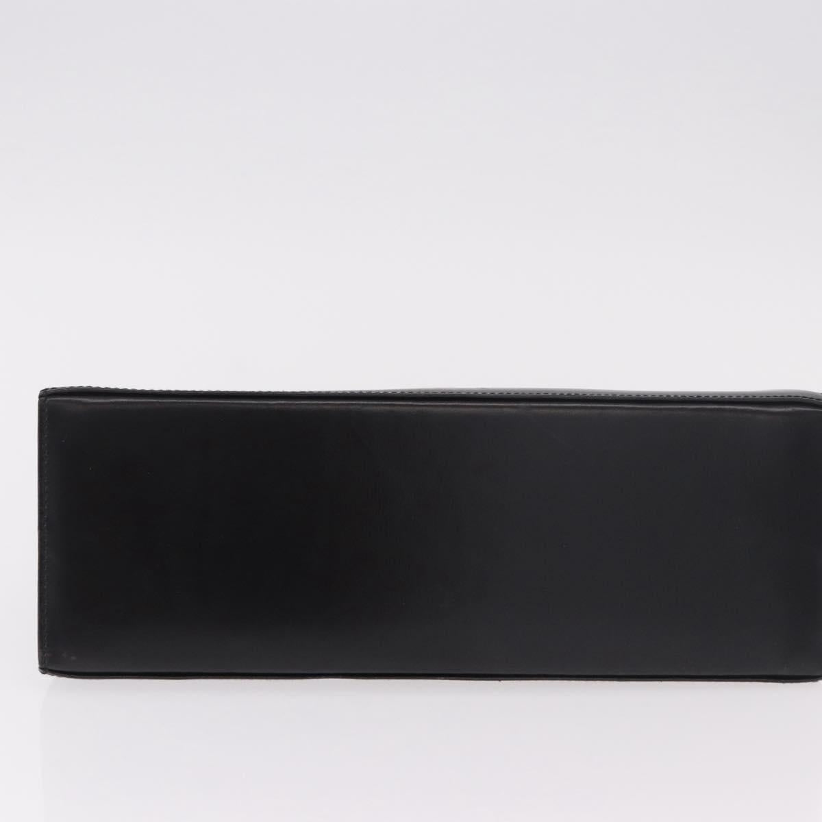 Salvatore Ferragamo Gancini Hand Bag Leather 2way Black Gold Auth 190078