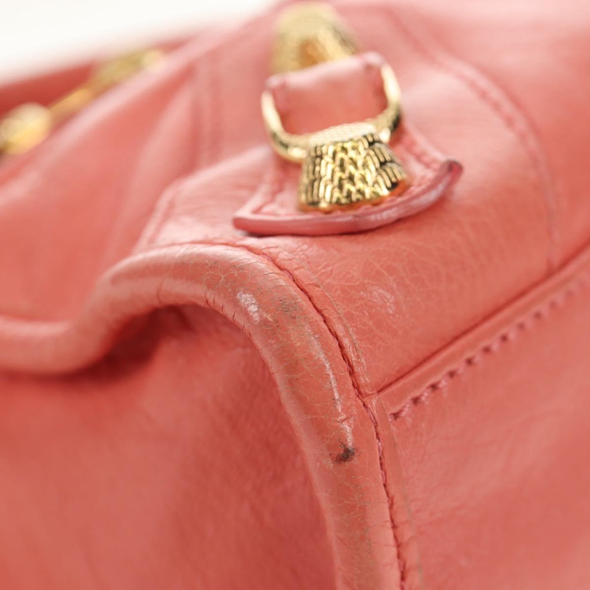BALENCIAGA Giant Mini City Hand Bag Leather 2way Pink Gold 309544 Auth 190081SAM