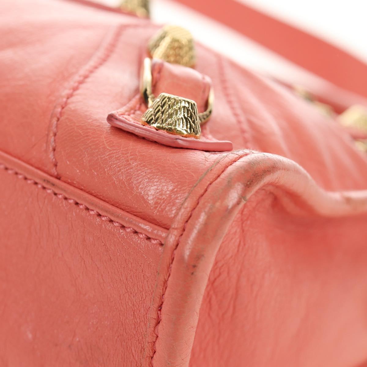 BALENCIAGA Giant Mini City Hand Bag Leather 2way Pink Gold 309544 Auth 190081SAM