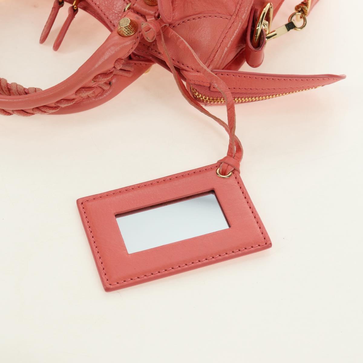 BALENCIAGA Giant Mini City Hand Bag Leather 2way Pink Gold 309544 Auth 190081SAM