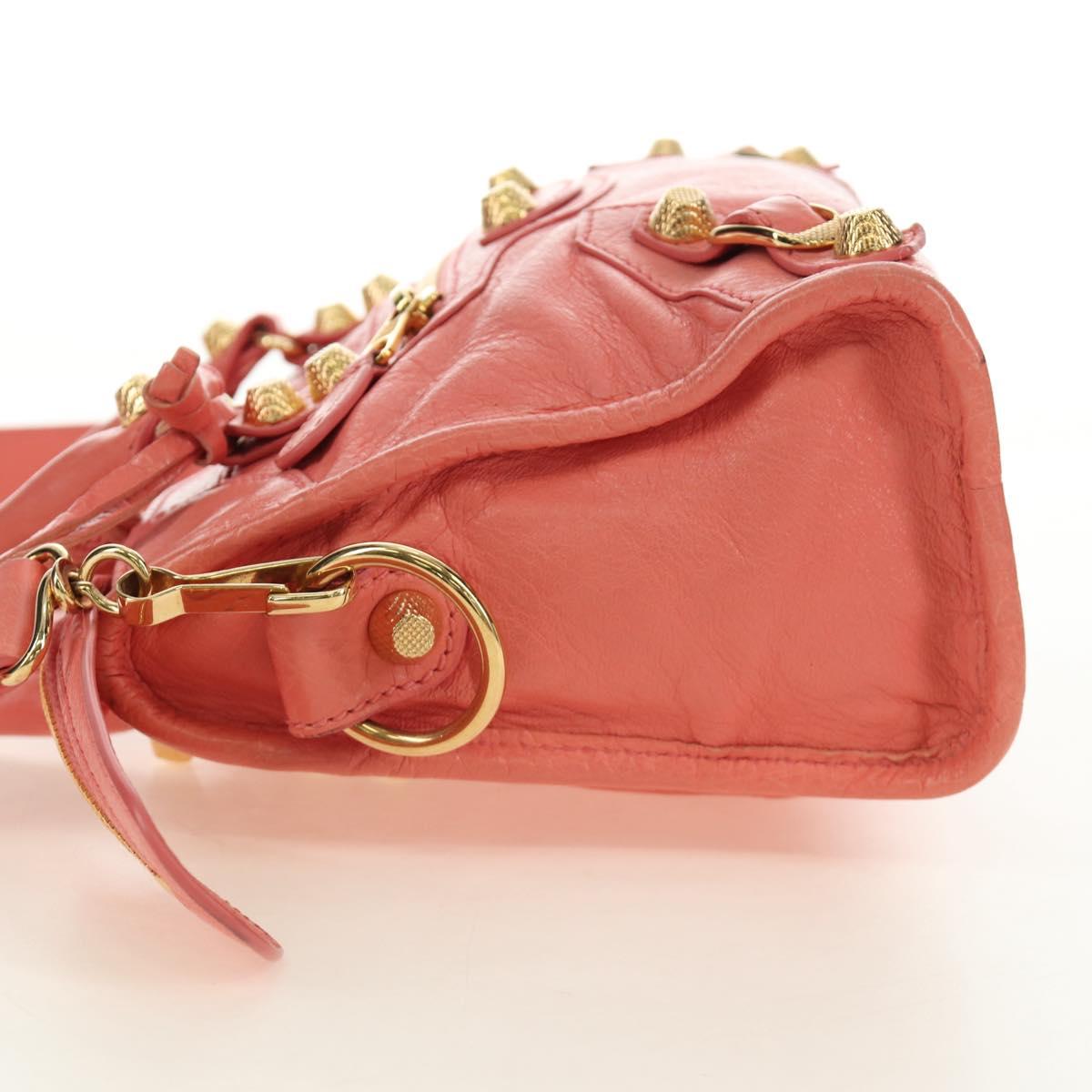 BALENCIAGA Giant Mini City Hand Bag Leather 2way Pink Gold 309544 Auth 190081SAM