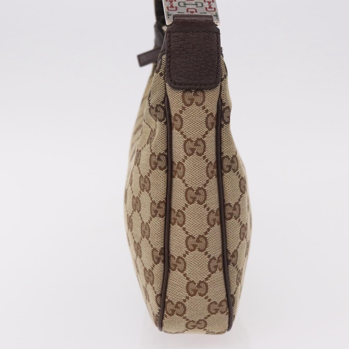 GUCCI GG Canvas Sherry Line Hand Bag Beige Silver 145811 Auth 190086V