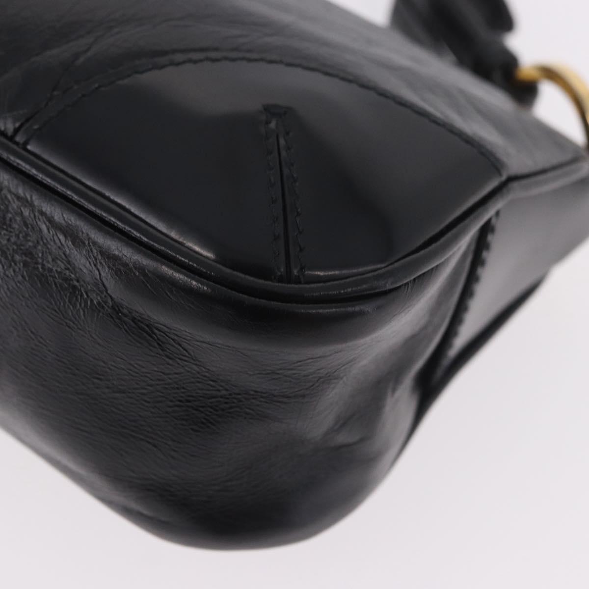 PRADA Hand Bag Leather Black Gold 1BC201 Auth 190093SAM