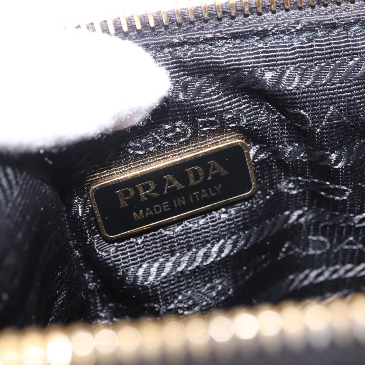 PRADA Hand Bag Leather Black Gold 1BC201 Auth 190093SAM
