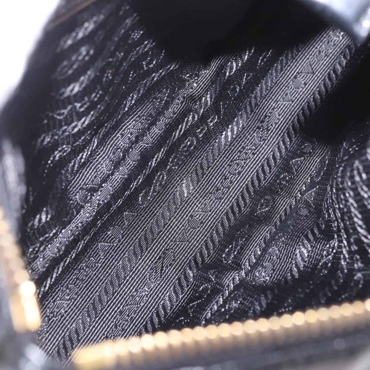 PRADA Hand Bag Leather Black Gold 1BC201 Auth 190093SAM