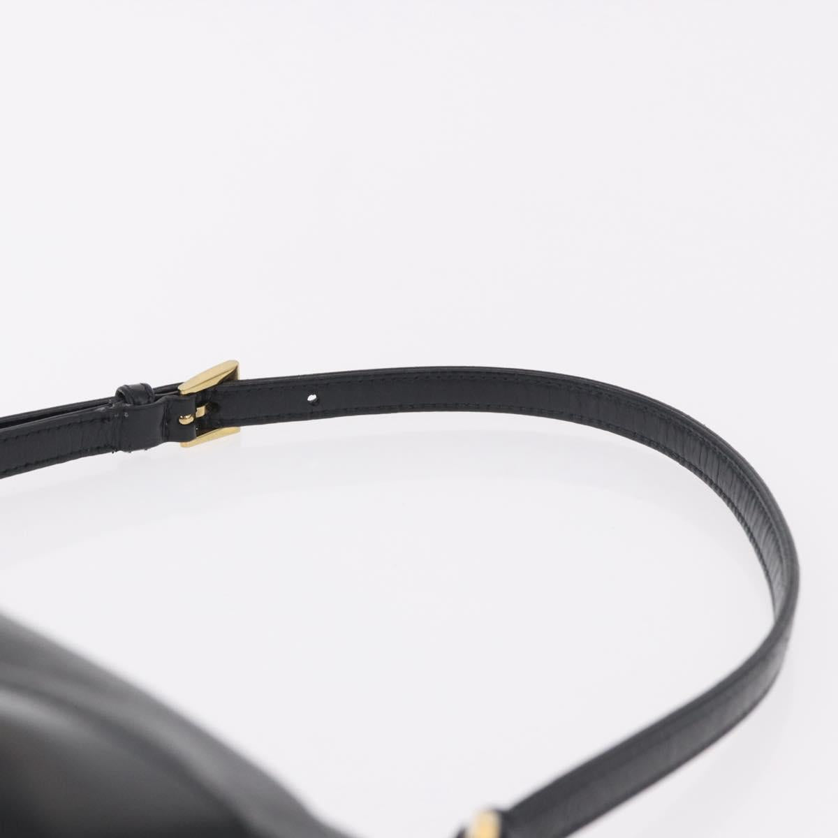 PRADA Hand Bag Leather Black Gold 1BC201 Auth 190093SAM