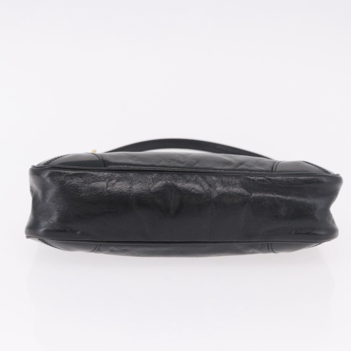 PRADA Hand Bag Leather Black Gold 1BC201 Auth 190093SAM