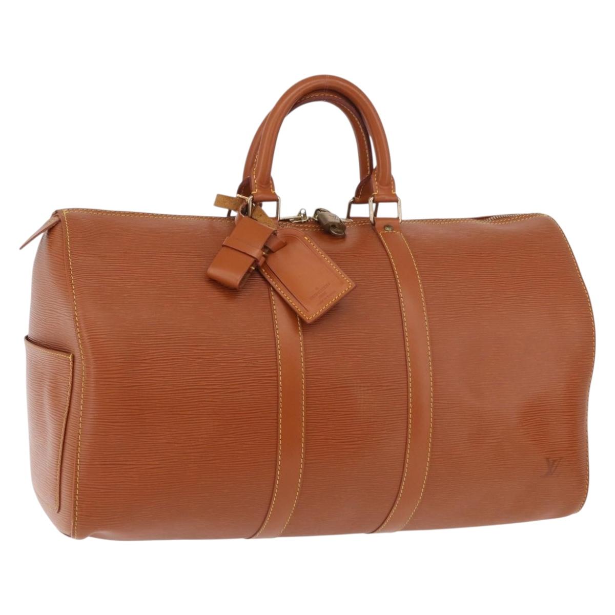 LOUIS VUITTON Epi Keepall 45 Boston Bag Brown M42978 LV Auth 190098SAV