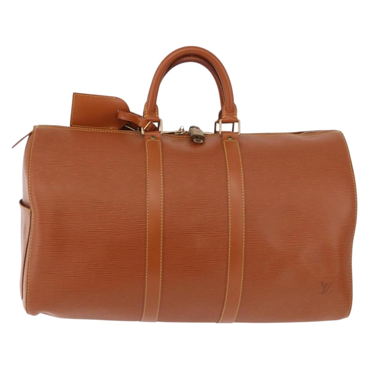 LOUIS VUITTON Epi Keepall 45 Boston Bag Brown M42978 LV Auth 190098SAV