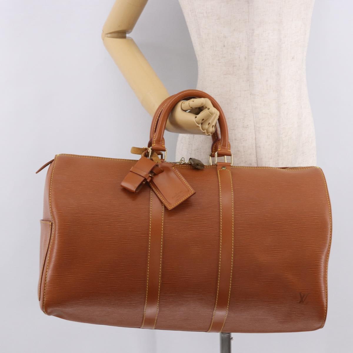 LOUIS VUITTON Epi Keepall 45 Boston Bag Brown M42978 LV Auth 190098SAV