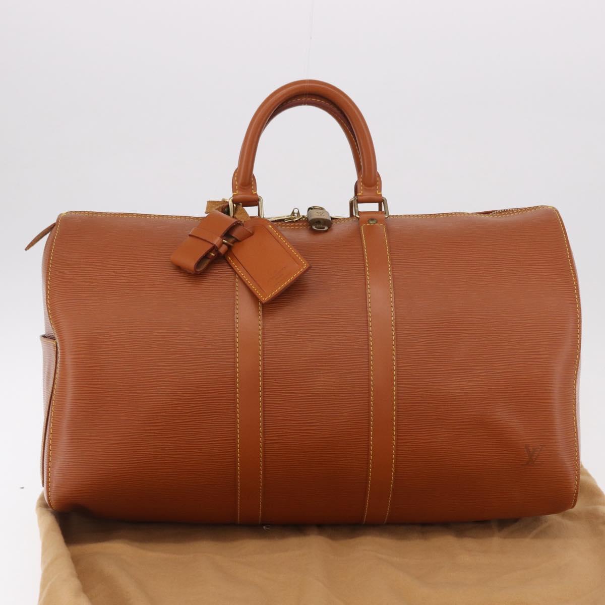 LOUIS VUITTON Epi Keepall 45 Boston Bag Brown M42978 LV Auth 190098SAV