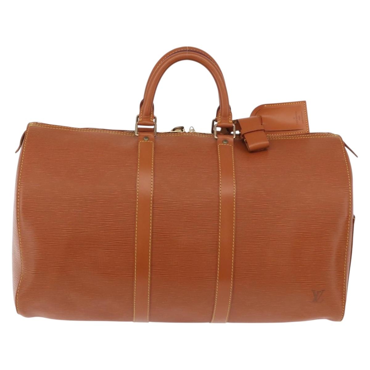 LOUIS VUITTON Epi Keepall 45 Boston Bag Brown M42978 LV Auth 190098SAV