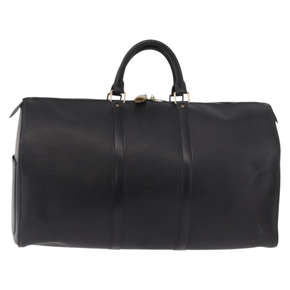 LOUIS VUITTON Epi Keepall 50 Boston Bag Black M42962 LV Auth 190102SAV