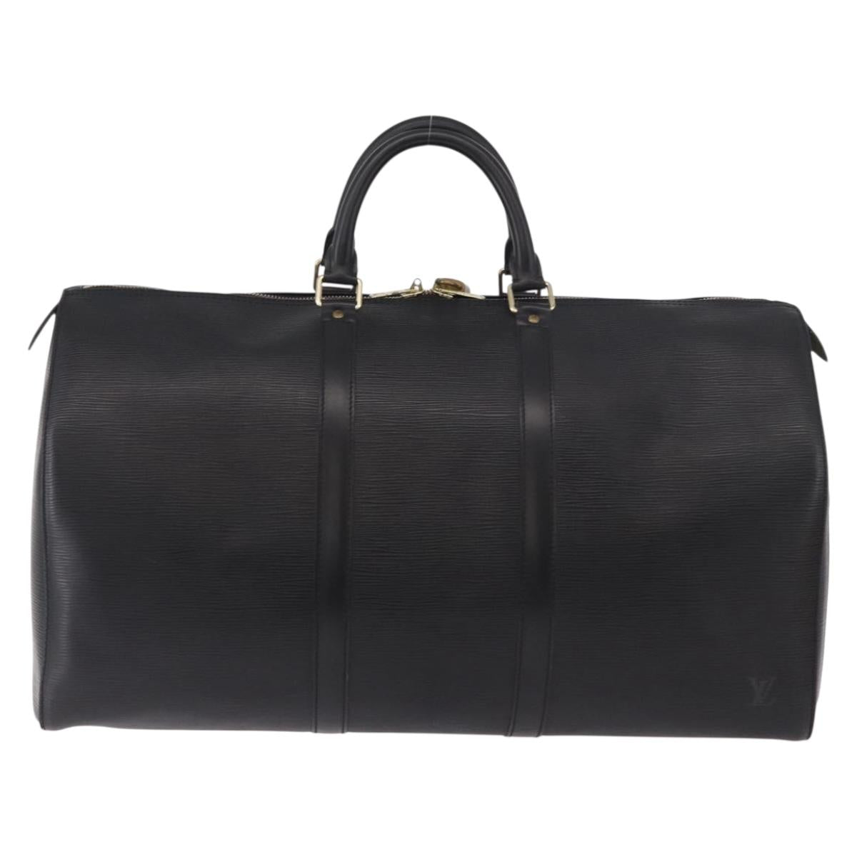 LOUIS VUITTON Epi Keepall 50 Boston Bag Black M42962 LV Auth 190102SAV