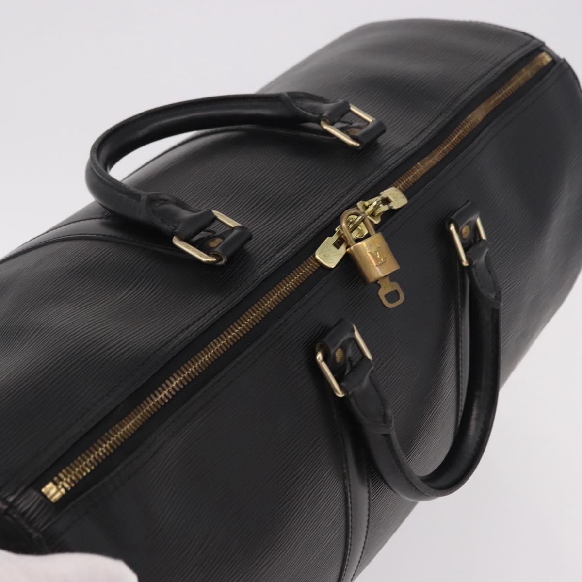 LOUIS VUITTON Epi Keepall 50 Boston Bag Black M42962 LV Auth 190102SAV