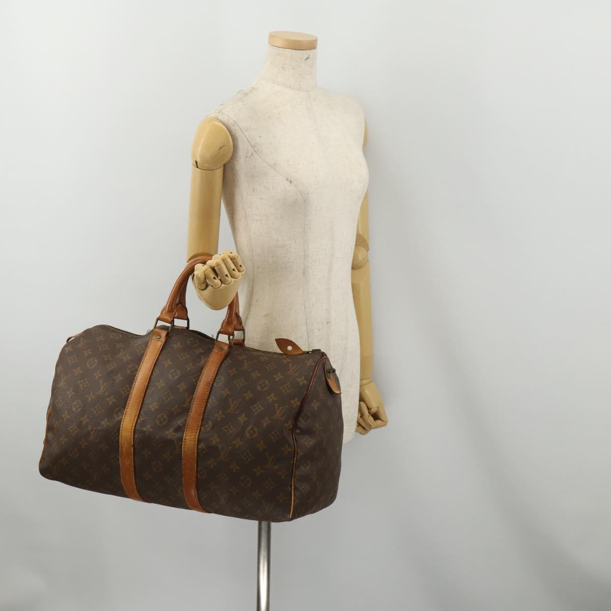 LOUIS VUITTON Monogram Keepall 45 Boston Bag M41428 LV Auth 190103